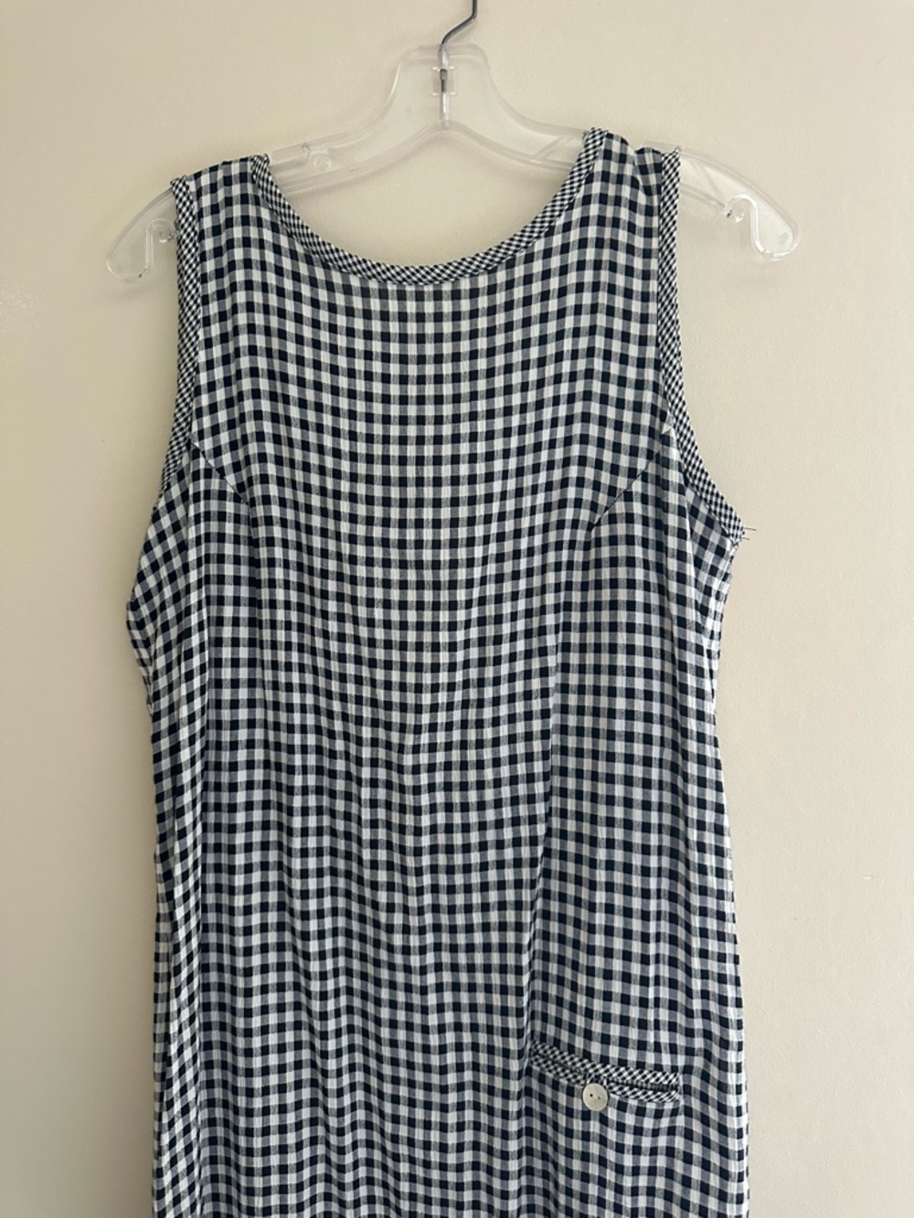 Vintage Clio Black and White Gingham Sleeveless Maxi Dress - Picture 2 of 5